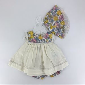 Rachel Zoe NWT Summer 3-Piece Baby Dress, Pants, and Hat Set, 3 - 6 Months
